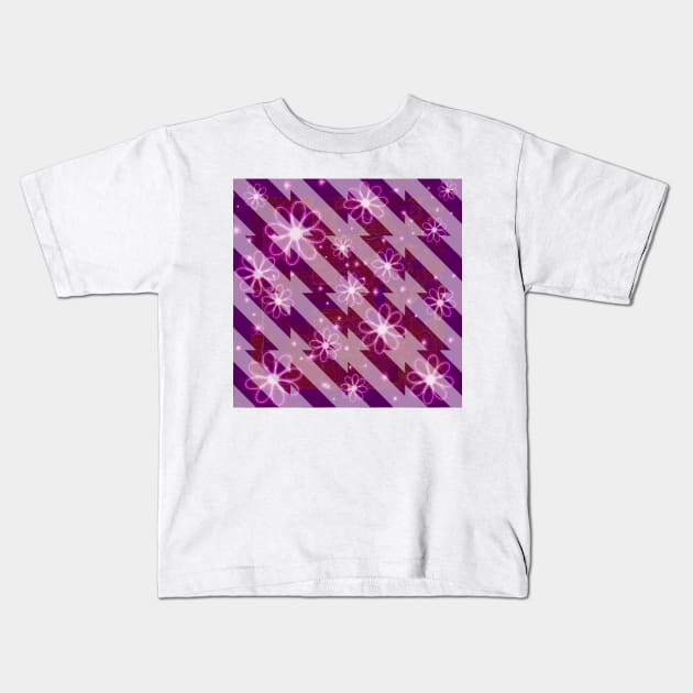 Daisies and Diagonals Kids T-Shirt by DANAROPER